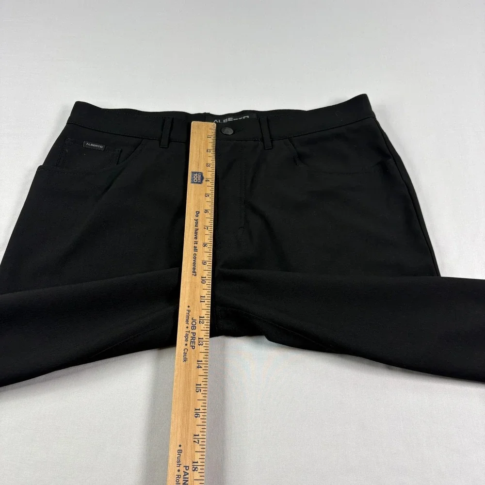 Alberto Pants Mens Size 50 (34x32) Black‎ Ceramica Chino Stretch Golf Casual